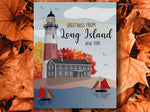 Fox Burrow Designs- Seasonal Montauk Lighthouse Greeting Cards